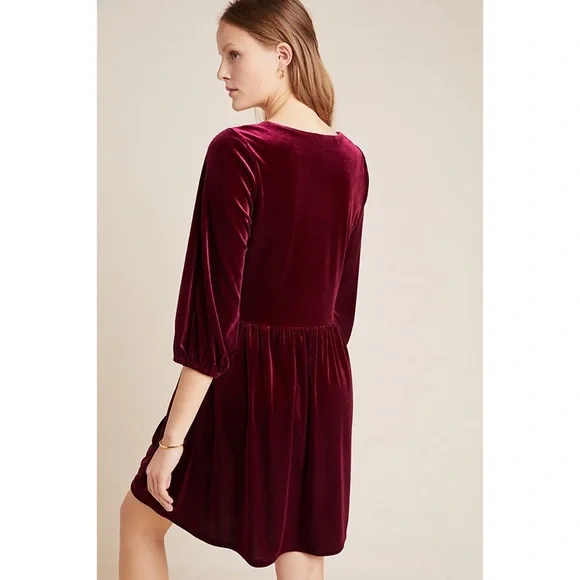 Anthropologie Greta Velvet Tunic Dress - Picture 3 of 4